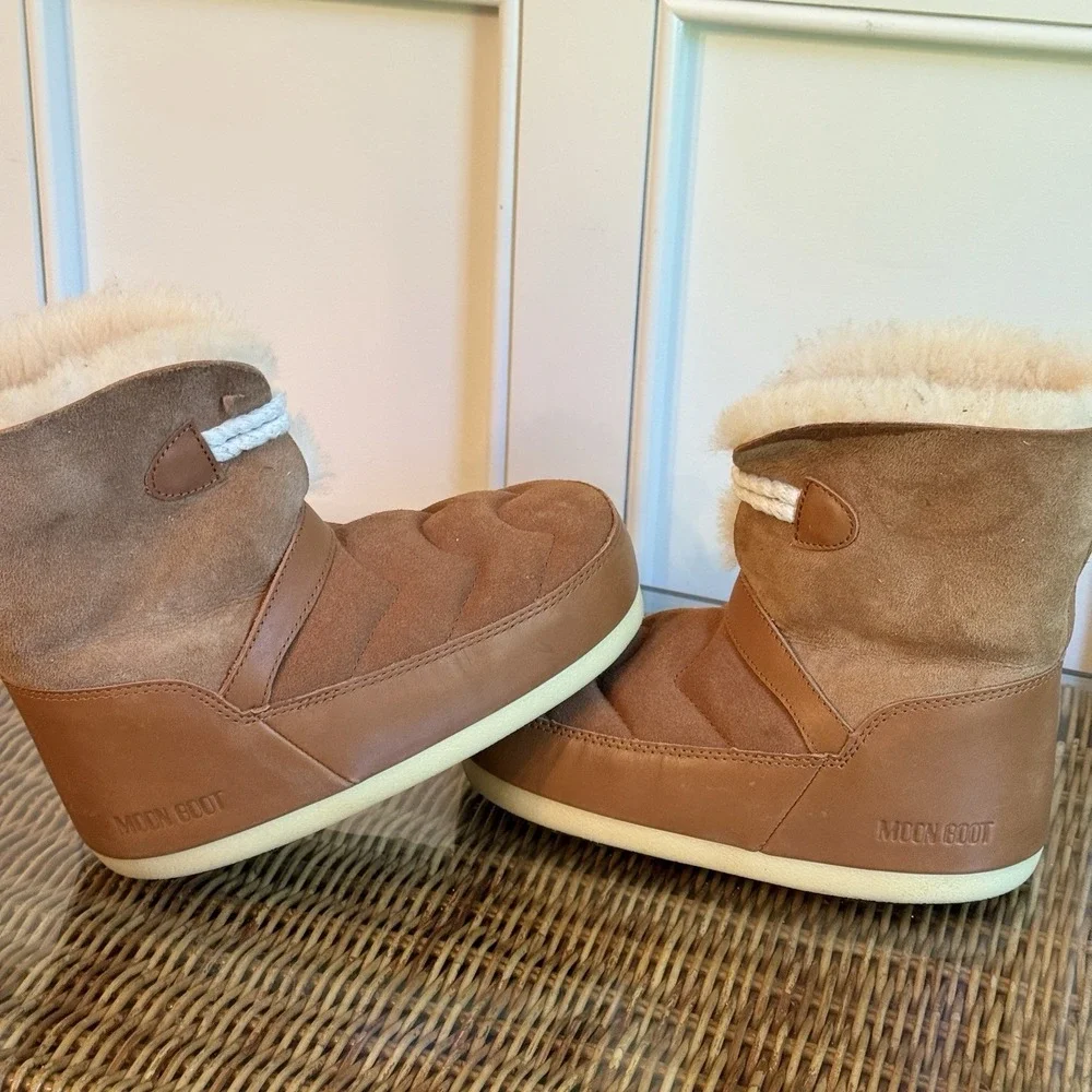 MOON BOOTS EVX BROWN IGLOO BOOTS Cognac Women's Size 5/6
